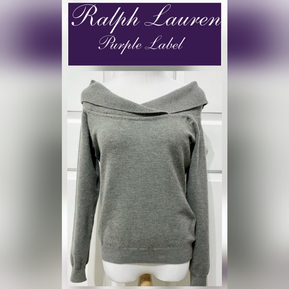 RL PURPLE LABEL Gray Cashmere Sweater